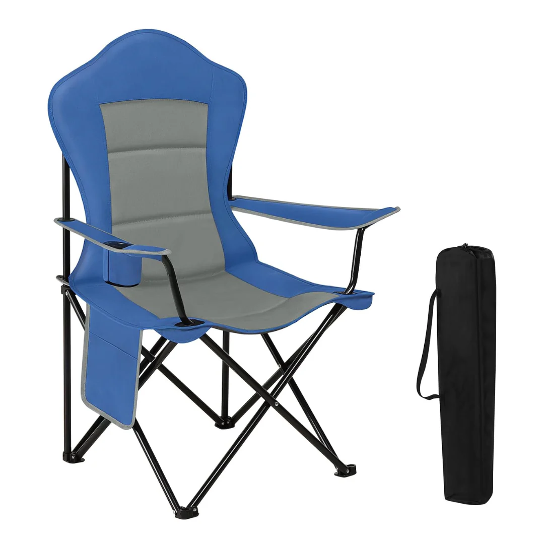 Opvouwbare Campingstoel 150kg - Gevoerde Hoge Rug - Bekerhouder - Afbeelding 6