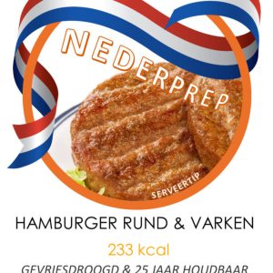 Hamburger (rund en varken) noodrantsoen 25 jaar houdbaar | Gevriesdroogd noodpakket eten