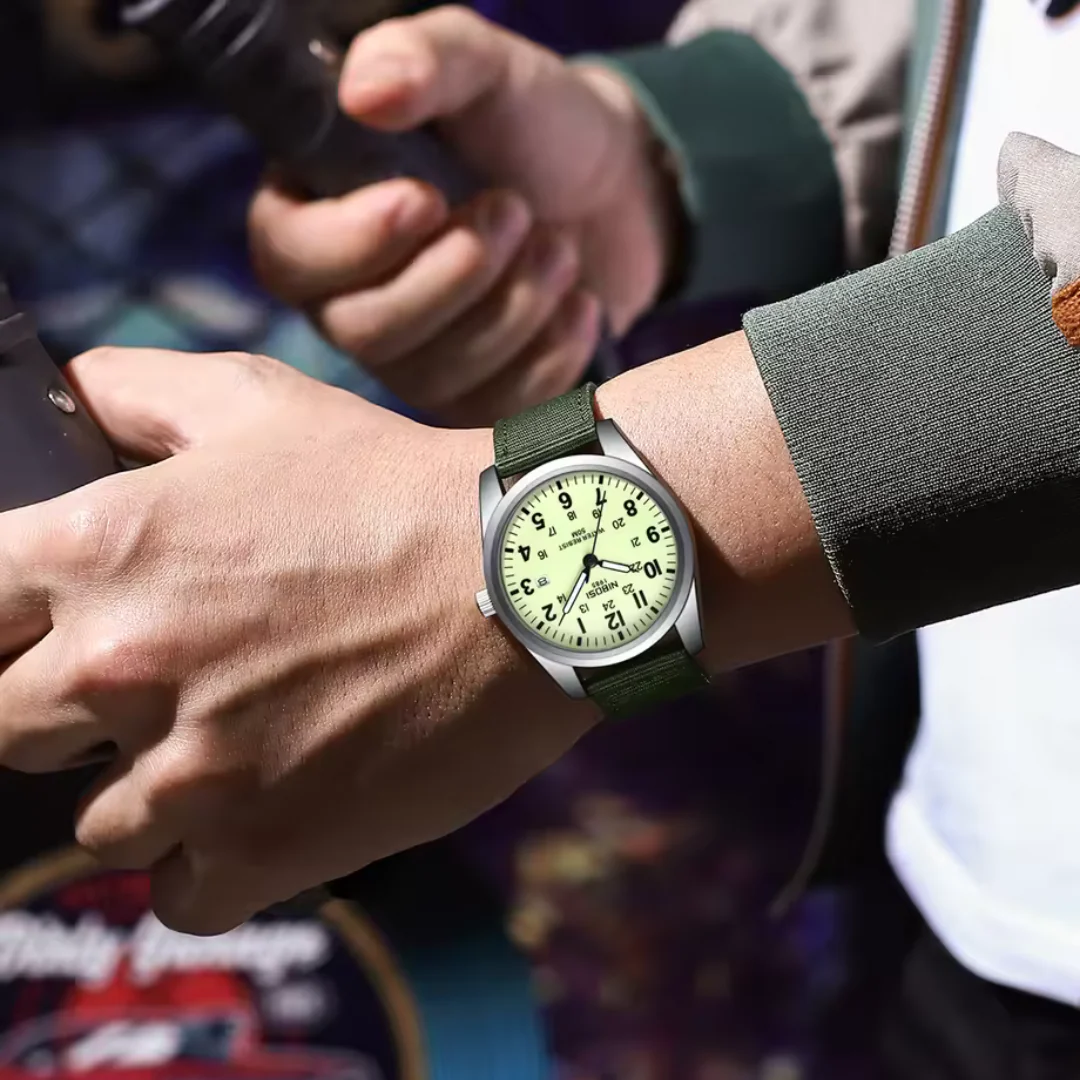 Heren Horloge – Militair Ontwerp – Waterbestendig & Sportief - Afbeelding 3