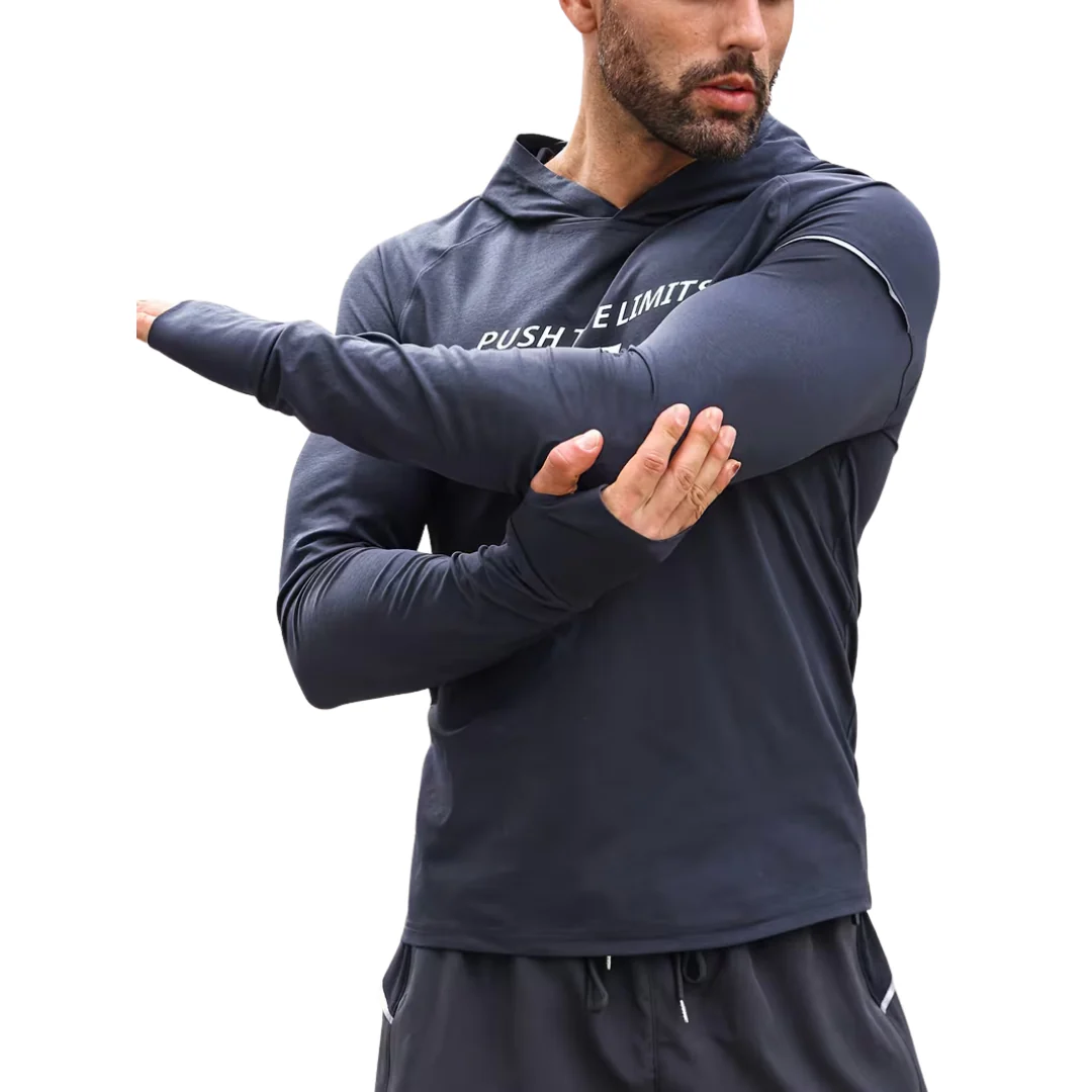 Heren Reflecterende Sporthoodie – Slim-Fit – Longsleeve - Afbeelding 3