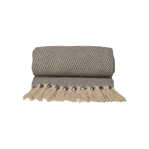 JENS Living Recycled Cotton Plaid Visgraat Grijs