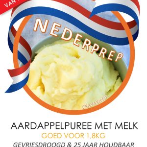 Instant aardappelpuree met melk, 8 porties | 25 jaar houdbaar gevriesdroogd noodrantsoen