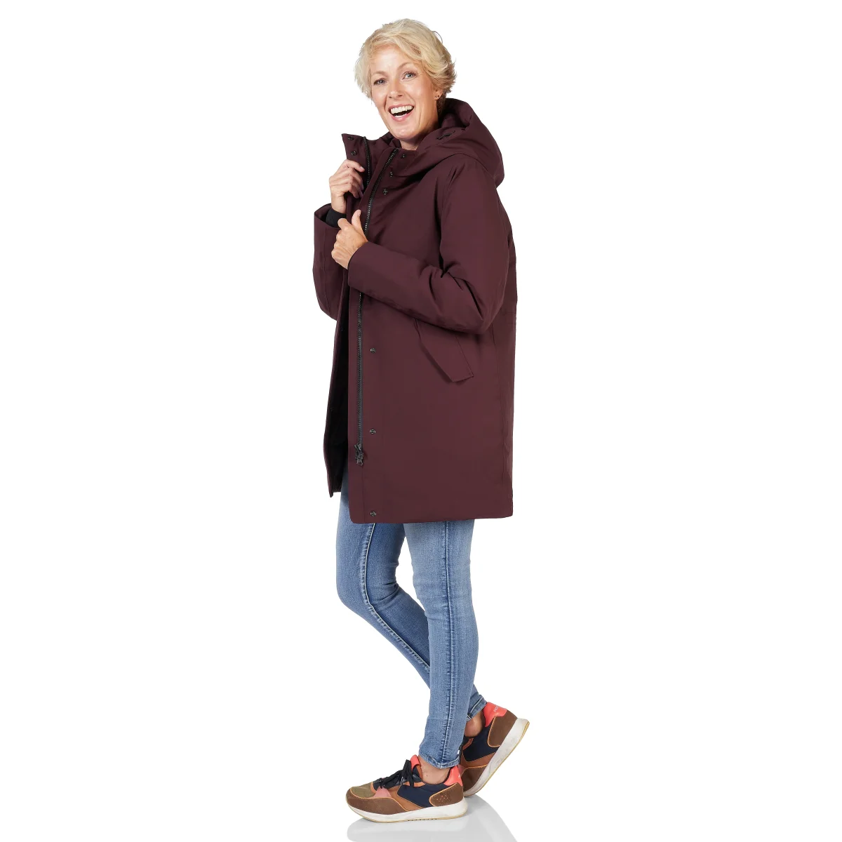 Happy Rainy Days Winterjas Dames Chicago Burgandy *Laatste maten XL en XXL* - Afbeelding 6