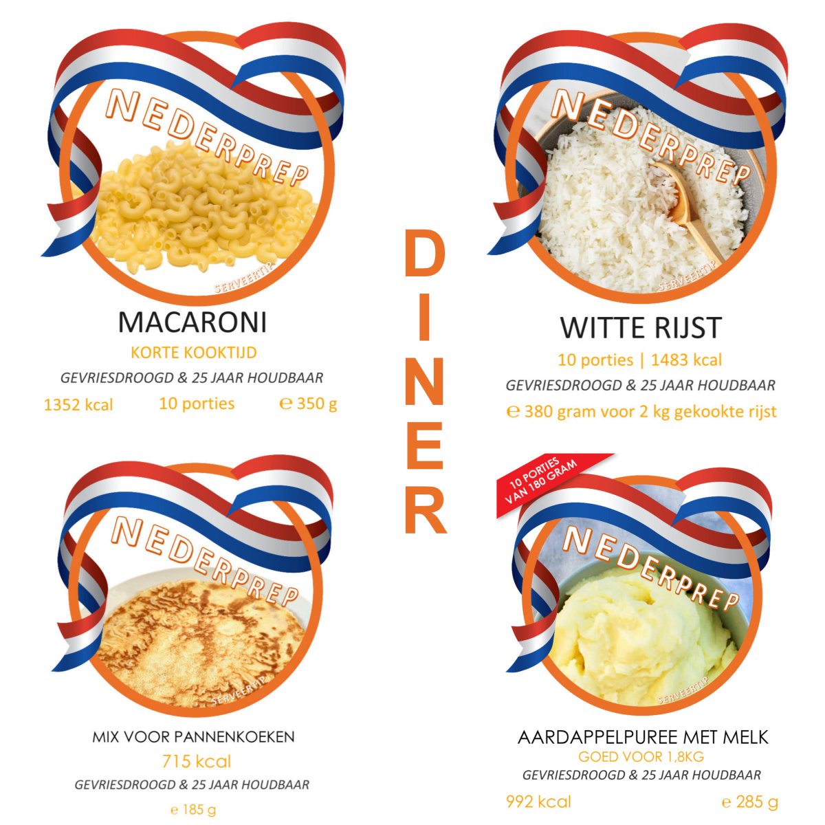 Tip: compleet NL noodrantsoen 6 maanden, 25jr houdbaar | 2.000 Kcal per dag | NEDERPREP - Afbeelding 5
