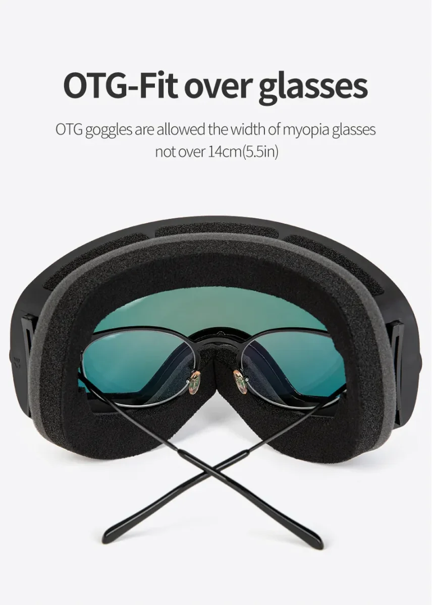 Ski Bril F Type 2 – Frameless Design met Extra Lens & Opbergbox (Wit/blauw) Cat. 0 tot 4 - ☀/☁ - Afbeelding 7