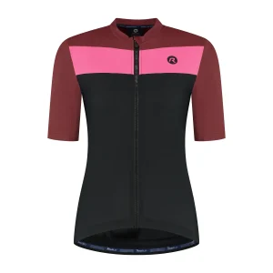 Core Block Fietsshirt Dames - Zwart/Bordeaux/Roze
