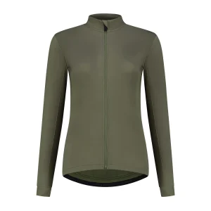 Core Fietsshirt Lange Mouw Dames - Legergroen