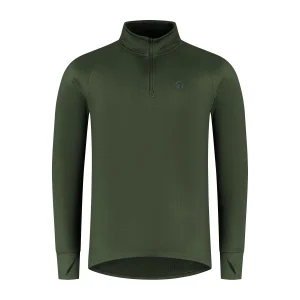 Essential Hardlooptop Lange Mouw 1/2 Zip Heren - Legergroen