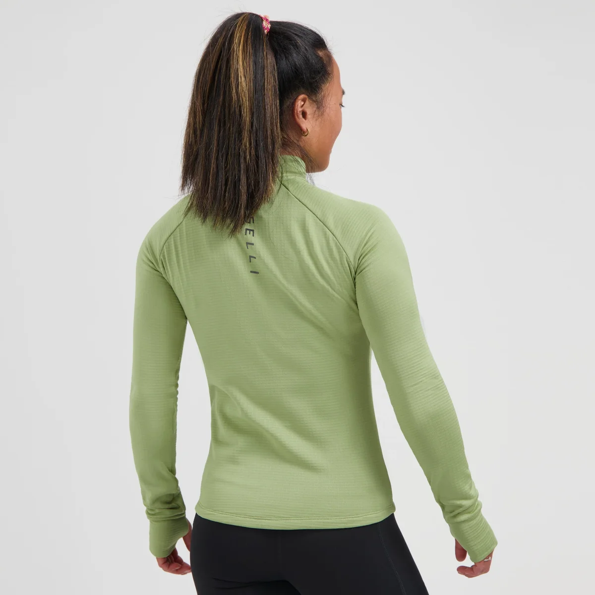 Essential Hardlooptop Lange Mouw 1/2 Zip Dames - Saliegroen - Afbeelding 5