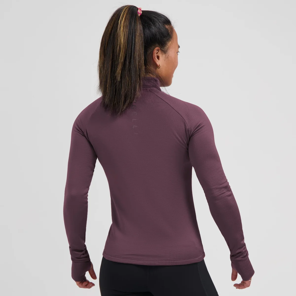 Essential Hardlooptop Lange Mouw 1/2 Zip Dames - Aubergine - Afbeelding 5