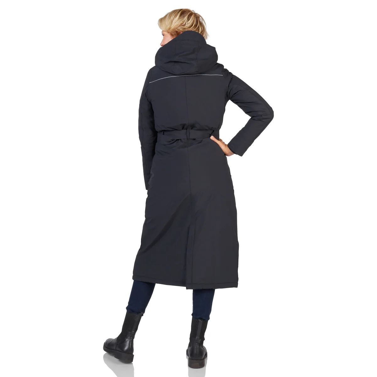 Happy Rainy Days Extra Lange Regenjas Gewatteerd Toronto Zwart - Afbeelding 6