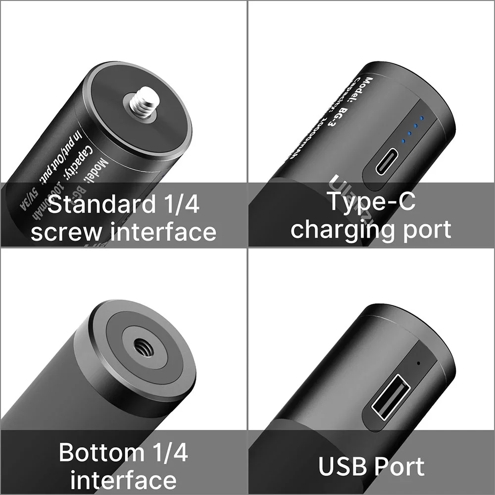 Ulanzi BG-3 powerbank grip 10.000 mAh (met statiefje) - Afbeelding 6