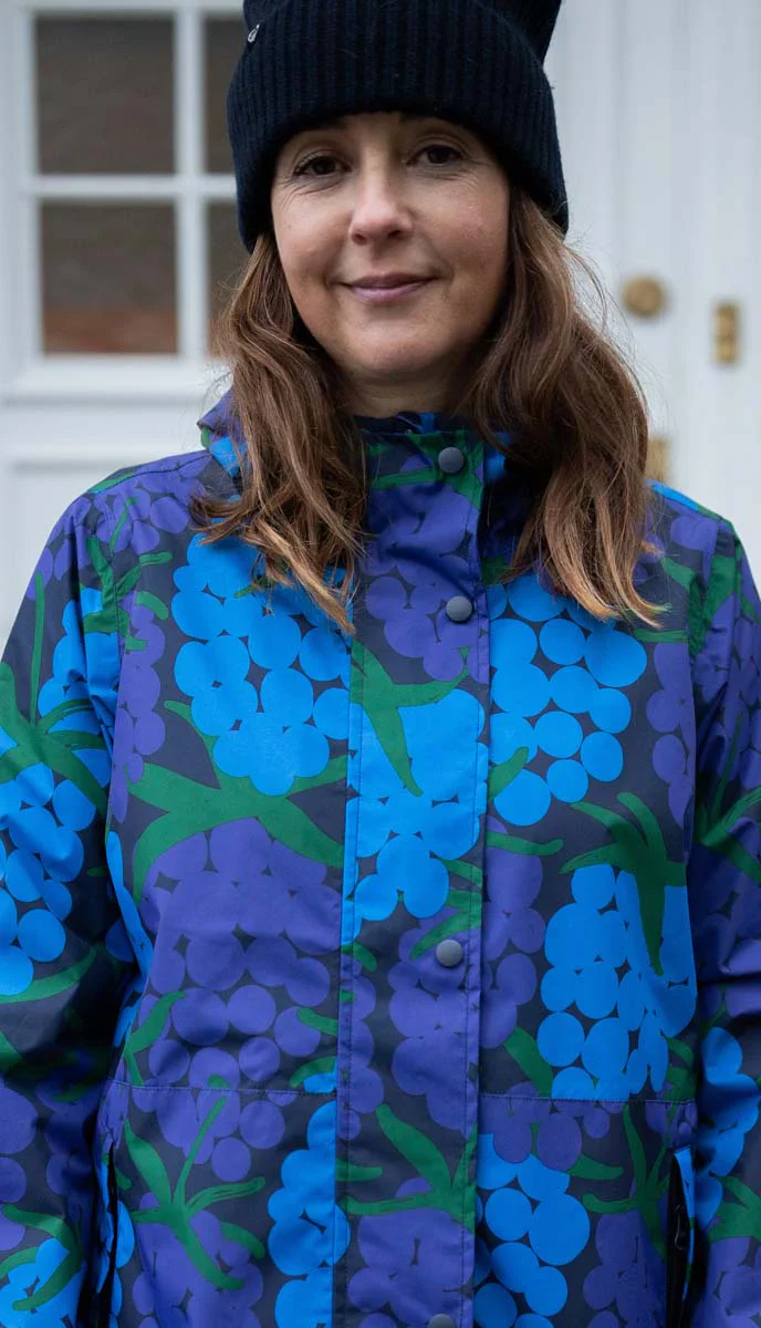 Danefae Edith Regenjas Dames Dark Navy Maxiberry - Afbeelding 3