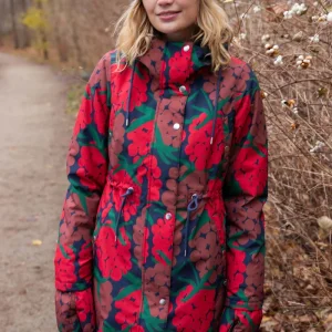 Danefae Winter Regenparka Dames Danenora Dark Red Maxiberry *Laatste maten XS en S*