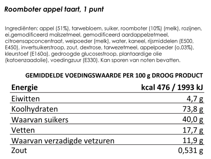 Roomboter appeltaart | gevriesdroogde smaaksensatie | 25 jaar houdbaar - Afbeelding 3