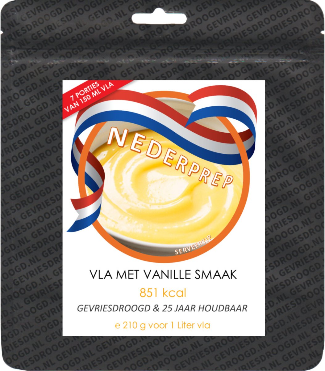 Instant vanille vla, 7 porties, 25 jr houdbaar noodrantsoen | Gevriesdroogd noodpakket eten - Afbeelding 4